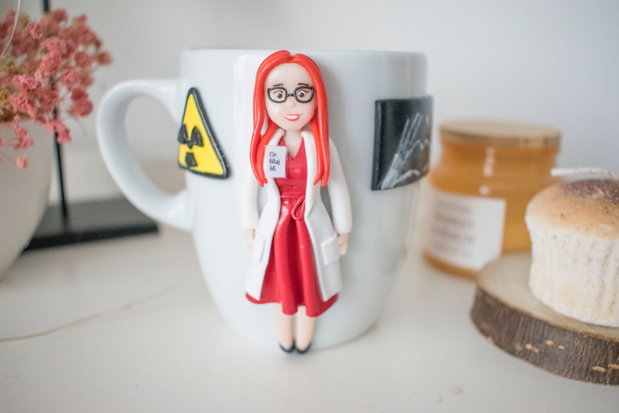 Cană Radiologie | Personalizată handmade | Lut polimeric