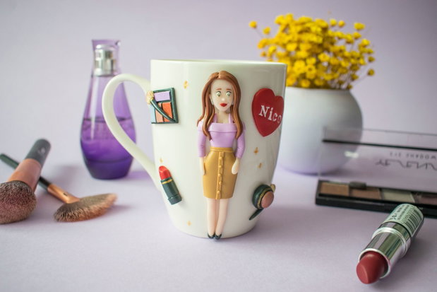 Cană Make-up | Personalizată handmade | Lut polimeric