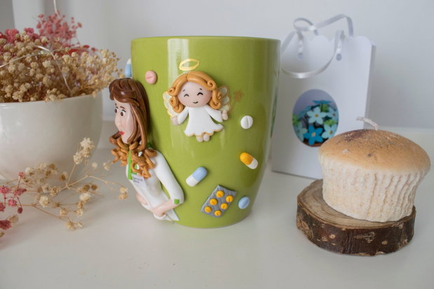 Cană Farmacist | Personalizată handmade | Lut polimeric