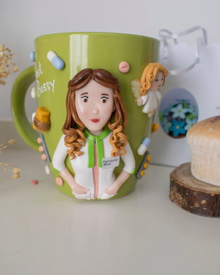 Cană Farmacist | Personalizată handmade | Lut polimeric