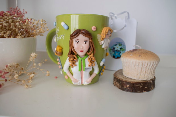 Cană Farmacist | Personalizată handmade | Lut polimeric