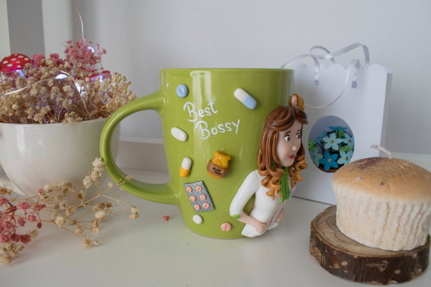 Cană Farmacist | Personalizată handmade | Lut polimeric