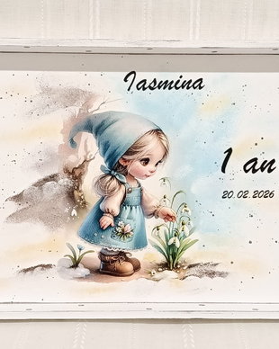 Tavita/set de mot fetita cu ghiocei
