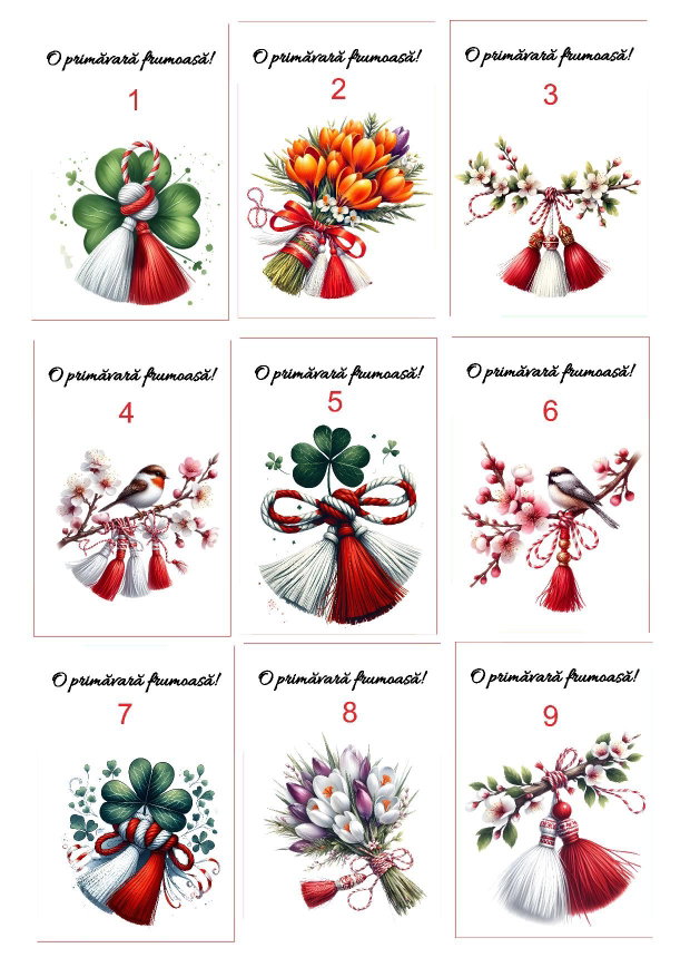 20b cartonase martisor, handmade