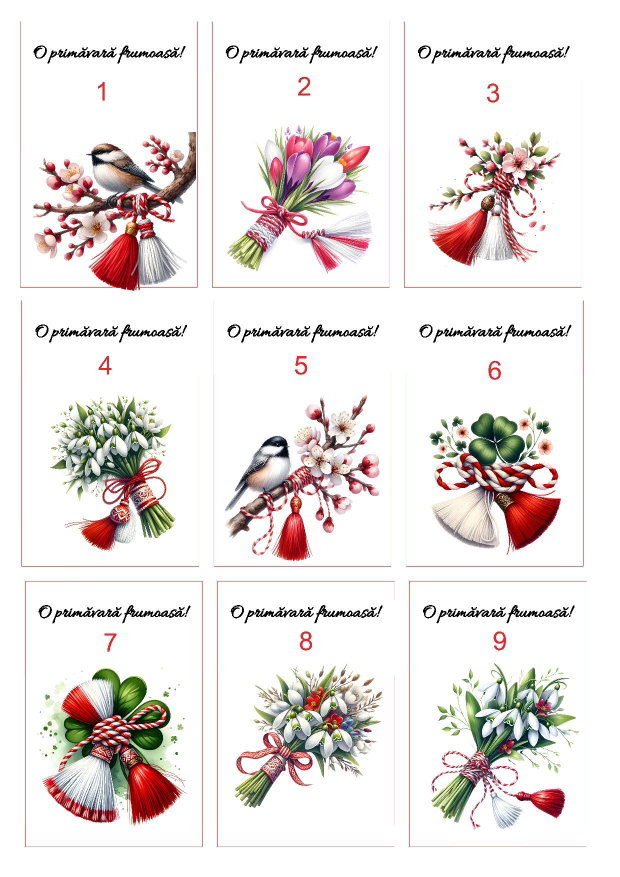 20b cartonase martisor, handmade