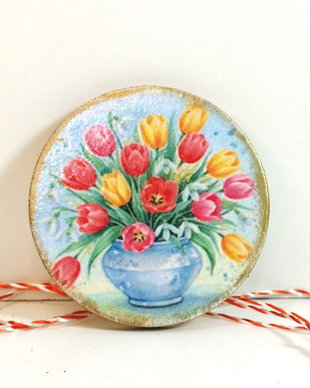 Martisor cu flori - lalele si ghiocei