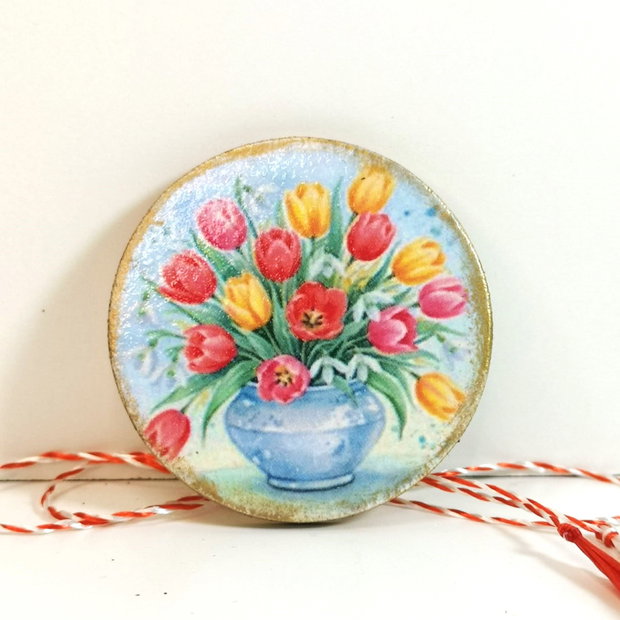 Martisor cu flori - lalele si ghiocei