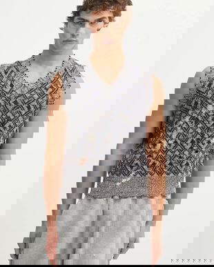 Wales Bonner vestă  de lână Sibling Knit Vest