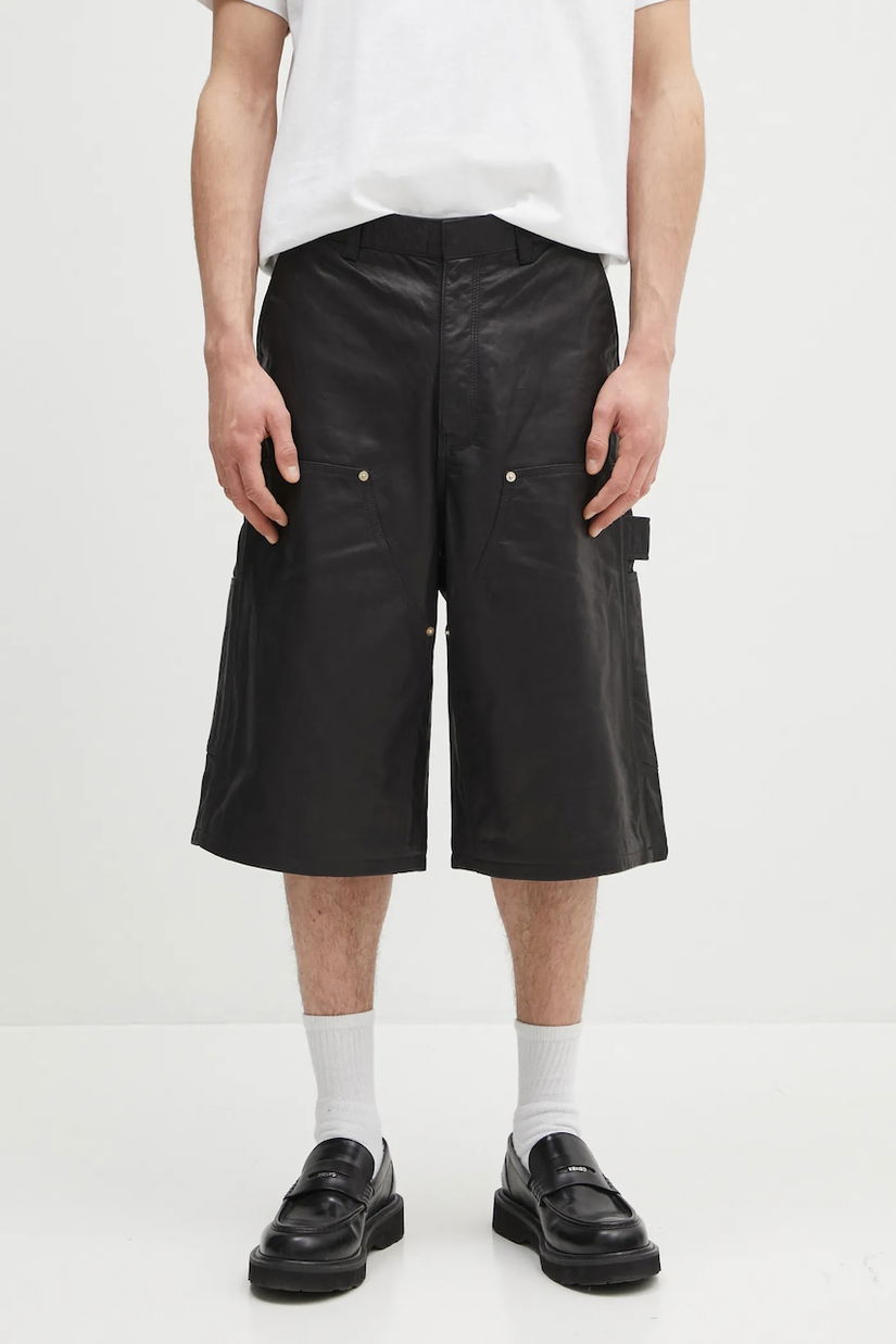 Wales Bonner pantaloni scurți de piele Ivy