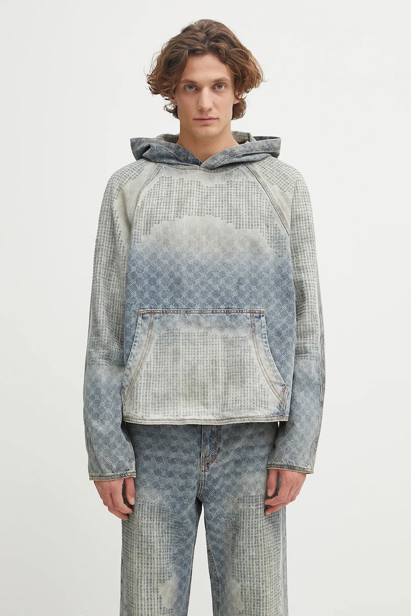 Daily Paper hanorac din denim Destroyed Denim Hoodie