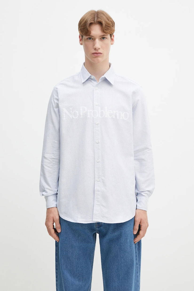 No Problemo cămașă din bumbac No Problemo LS Stripe Shirt