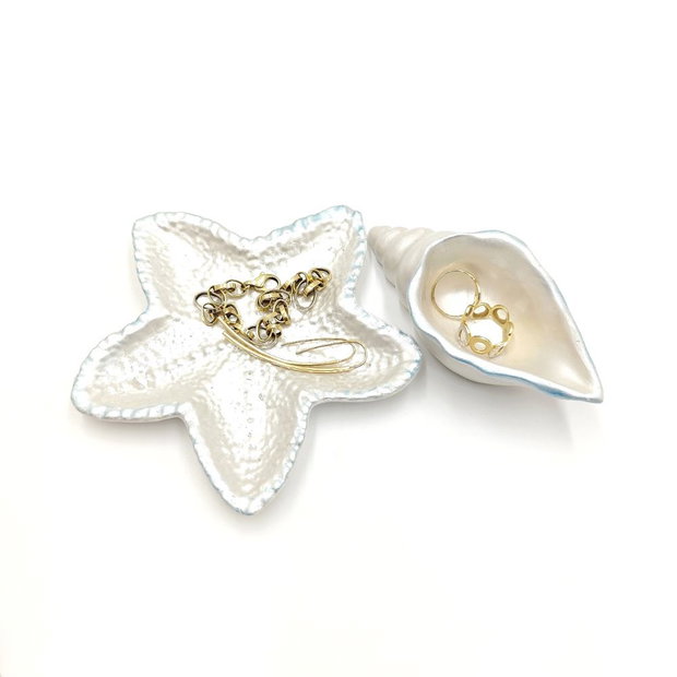 Set ceramic decorativ stea de mare si cochilie, 4567