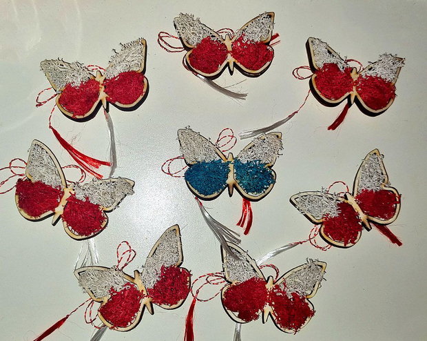 Martisor Brosa cu Licheni - Fluture