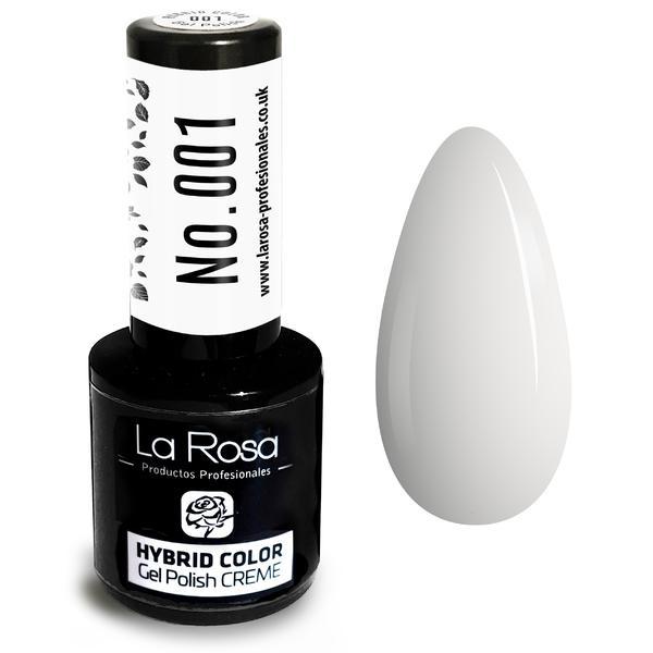 Lac de unghii La Rosa Profesionales Creme hybrid gel 001 white, 9 ml