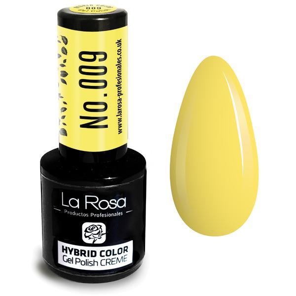 Lac de unghii La Rosa Profesionales Creme hybrid gel 009 lemon, 9 ml
