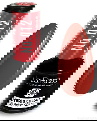 Lac de unghii La Rosa Profesionales Creme hybrid gel 012 intensive red, 9 ml