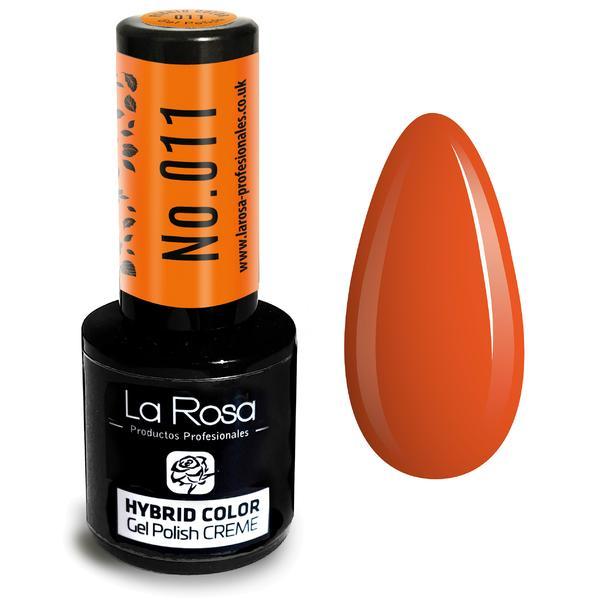 Lac de unghii La Rosa Profesionales Creme hybrid gel 011 orange, 9 ml