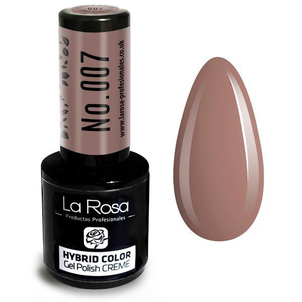 Lac de unghii La Rosa Profesionales Creme hybrid gel 007 dark nude pink, 9 ml
