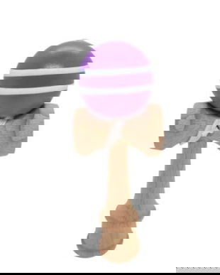 Mini Kendama din Lemn 12 cm cu Bilă Mov