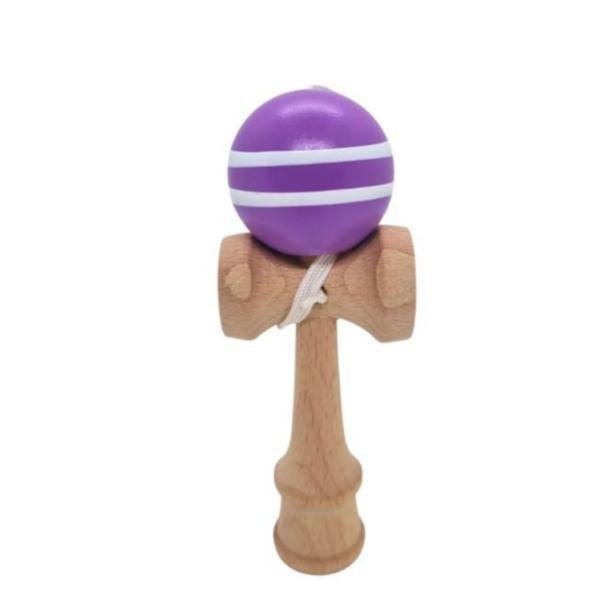 Mini Kendama din Lemn 12 cm cu Bilă Mov