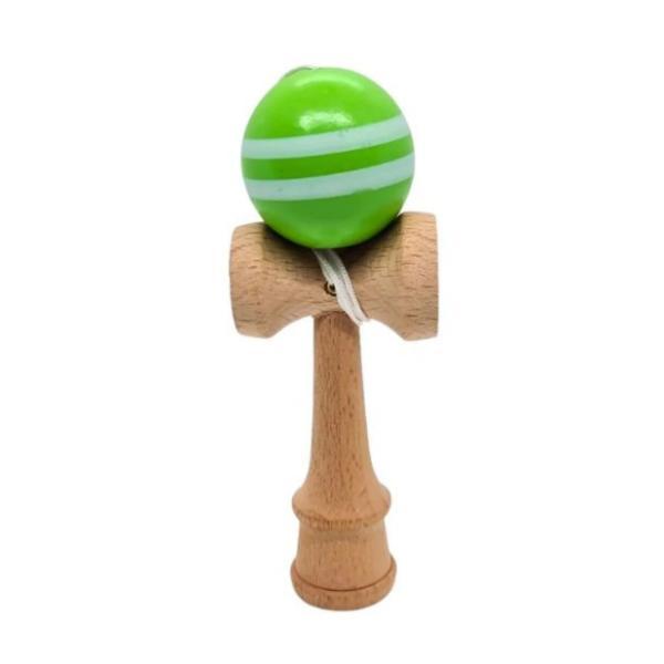 Mini Kendama din Lemn 12 cm cu Bilă Verde