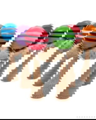 Set 6 Mini Kendama din Lemn 12 cm