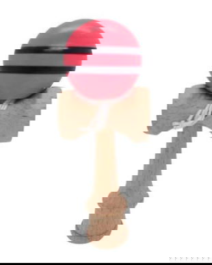 Mini Kendama din Lemn 12 cm cu Bilă Roșie