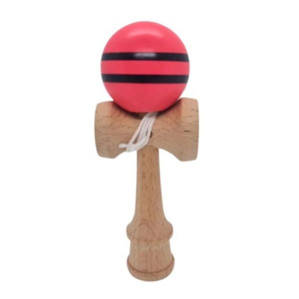 Mini Kendama din Lemn 12 cm cu Bilă Roșie