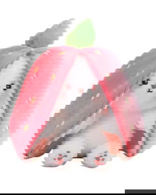 Jucarie de plus Iepurasul Capsunica, 25 cm, roz/alb