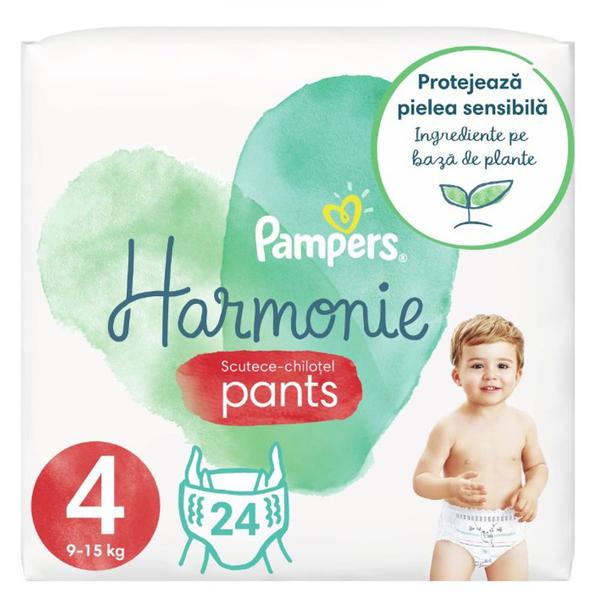 Scutece-Chilotel - Pampers Harmonie, marimea 4 (9-15 kg), 24 buc