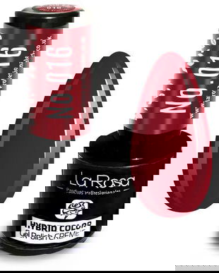 Lac de unghii La Rosa Profesionales Creme hybrid gel 016 carmine, 9 ml
