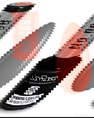 Lac de unghii La Rosa Profesionales Creme hybrid gel 008 resberry pink, 9 ml