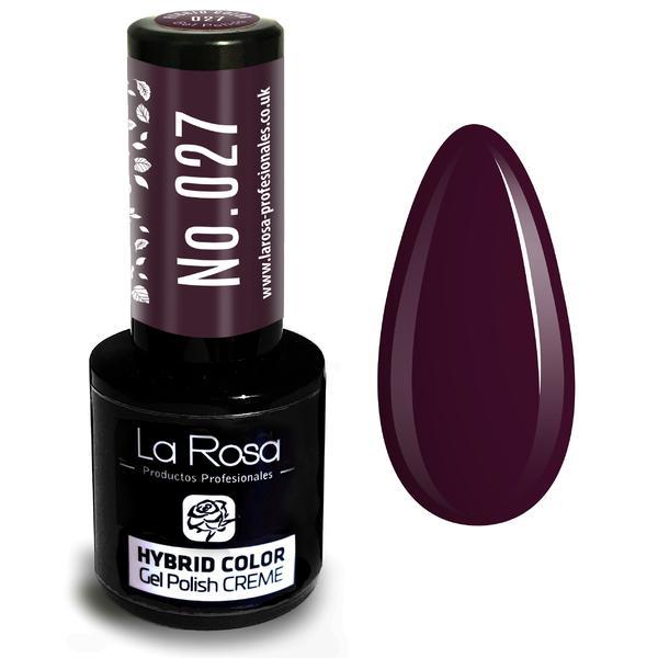 Lac de unghii La Rosa Profesionales Creme hybrid gel 027 bordeaux, 9 ml