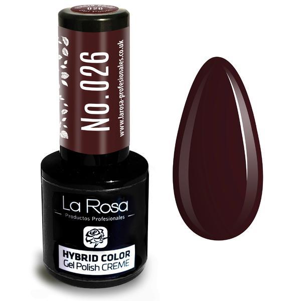 Lac de unghii La Rosa Profesionales Creme hybrid gel 026 dark purple, 9 ml