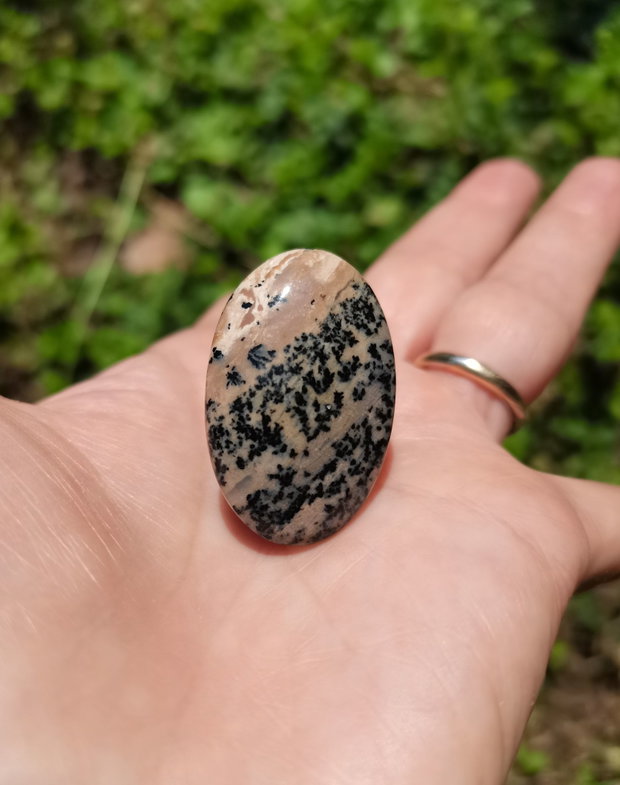 Inel Opal dendritic tigru si Argint 925 - IN1384 - Inel supradimensionat reglabil, inel cadou, inel pietre semipretioase, cristale vindecatoare, cristale de colectie
