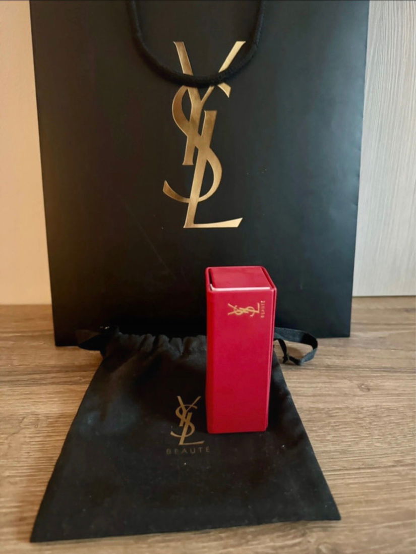 YSL Beaute Lipstick Holder Red Lipstick Case With Mirror