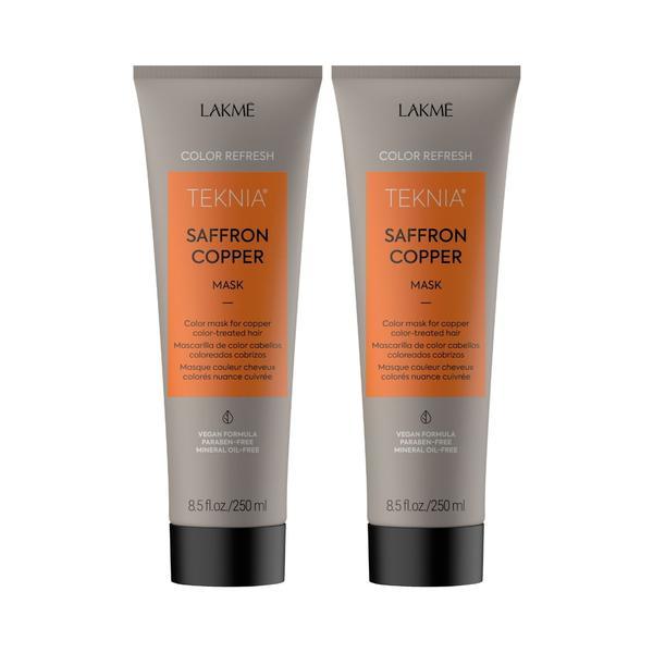 Pachet pentru parul vopsit aramiu, Lakme, Saffron Copper, 2 x Tratament 250ml