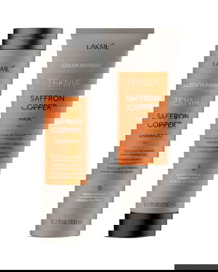 Pachet pentru parul vopsit aramiu, Lakme, Saffron Copper, Sampon 300 ml + Tratament 250ml
