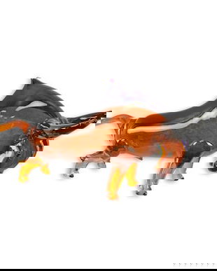 Taur-figurina decorativa din sticla Murano