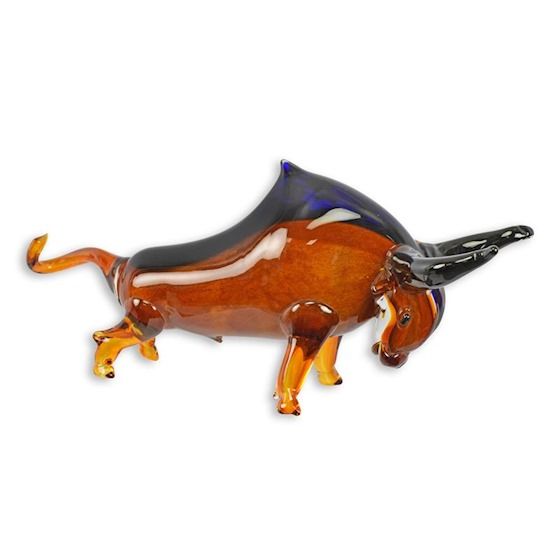 Taur-figurina decorativa din sticla Murano