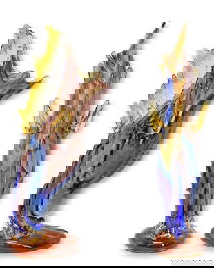 Cap de cal-vaza din sticla Murano