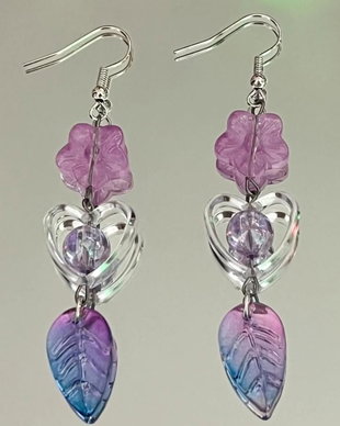 "Enchanting Bloom" earrings (purple version)