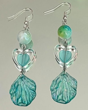 "Enchanting Bloom" earrings (blue version)