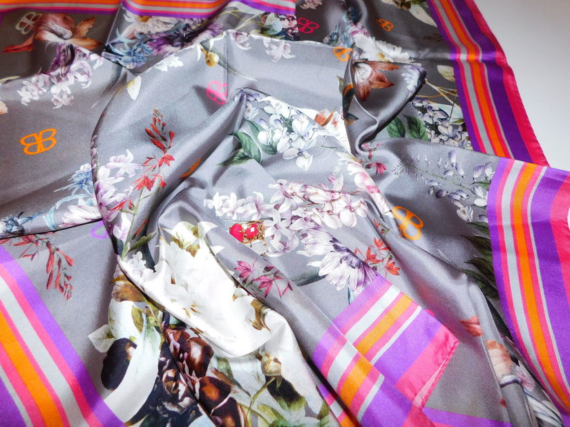 BASLER , esarfa noua matase naturala ,  designer,  inel nou  superb , cadou