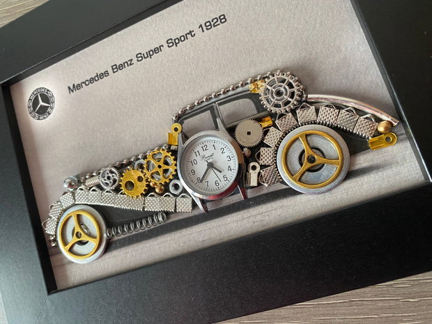Masina model Mercedes Benz Super Sport 1928 Cod M 718・Cadouri barbati・Colaj auto de colecție・Decoratiune punk birou