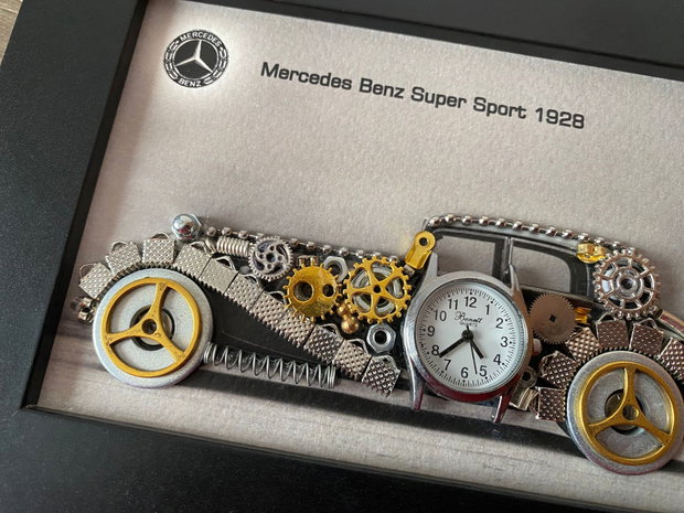 Masina model Mercedes Benz Super Sport 1928 Cod M 718・Cadouri barbati・Colaj auto de colecție・Decoratiune punk birou