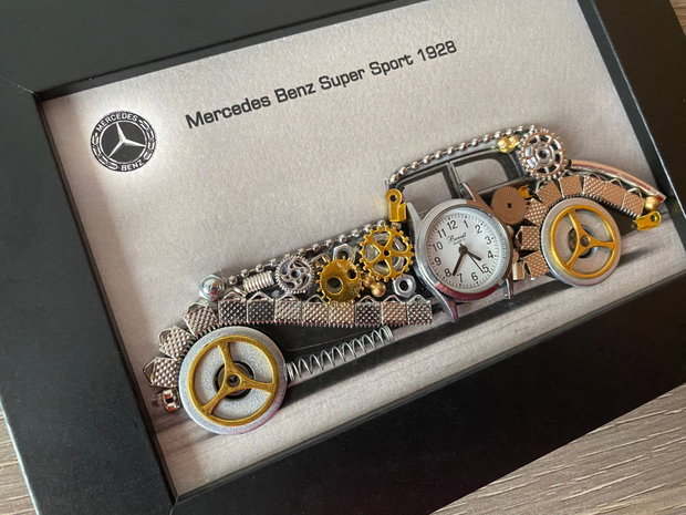 Masina model Mercedes Benz Super Sport 1928 Cod M 718・Cadouri barbati・Colaj auto de colecție・Decoratiune punk birou