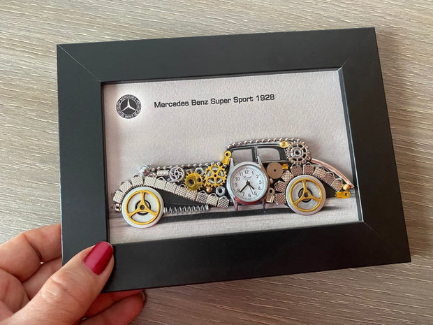 Masina model Mercedes Benz Super Sport 1928 Cod M 718・Cadouri barbati・Colaj auto de colecție・Decoratiune punk birou