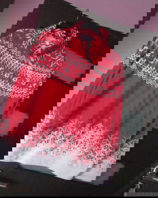 bluza iarna alb/rosu