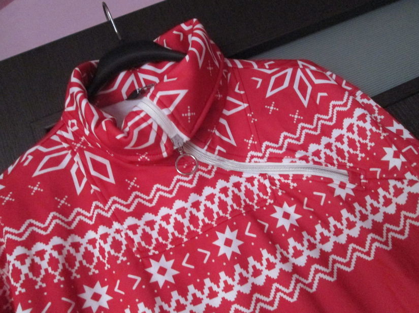 bluza iarna alb/rosu